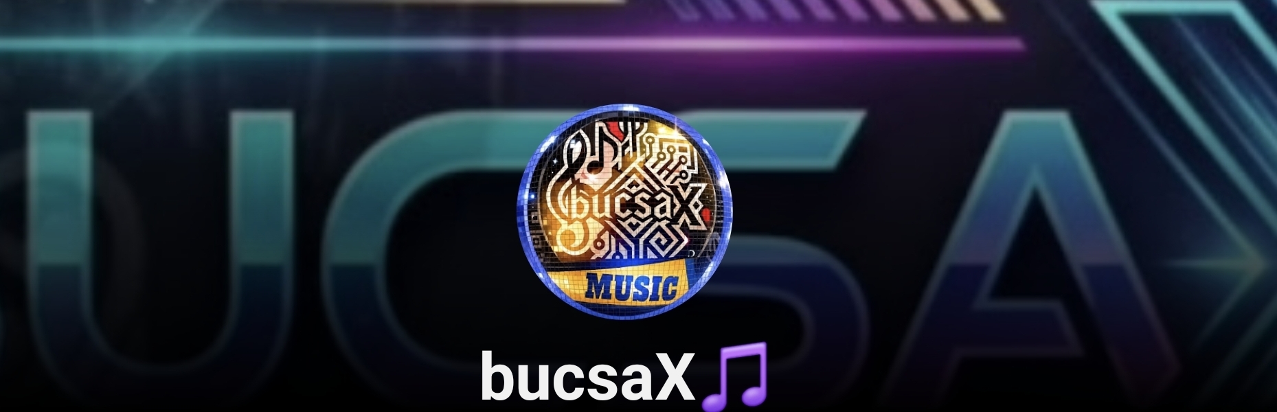 bucsaX zenei banner neon fényekkel